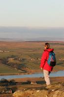 06-2006 Hill Walker enjoying the view over Baldersdale from Goldsborough Crag, Teesdale County Durham